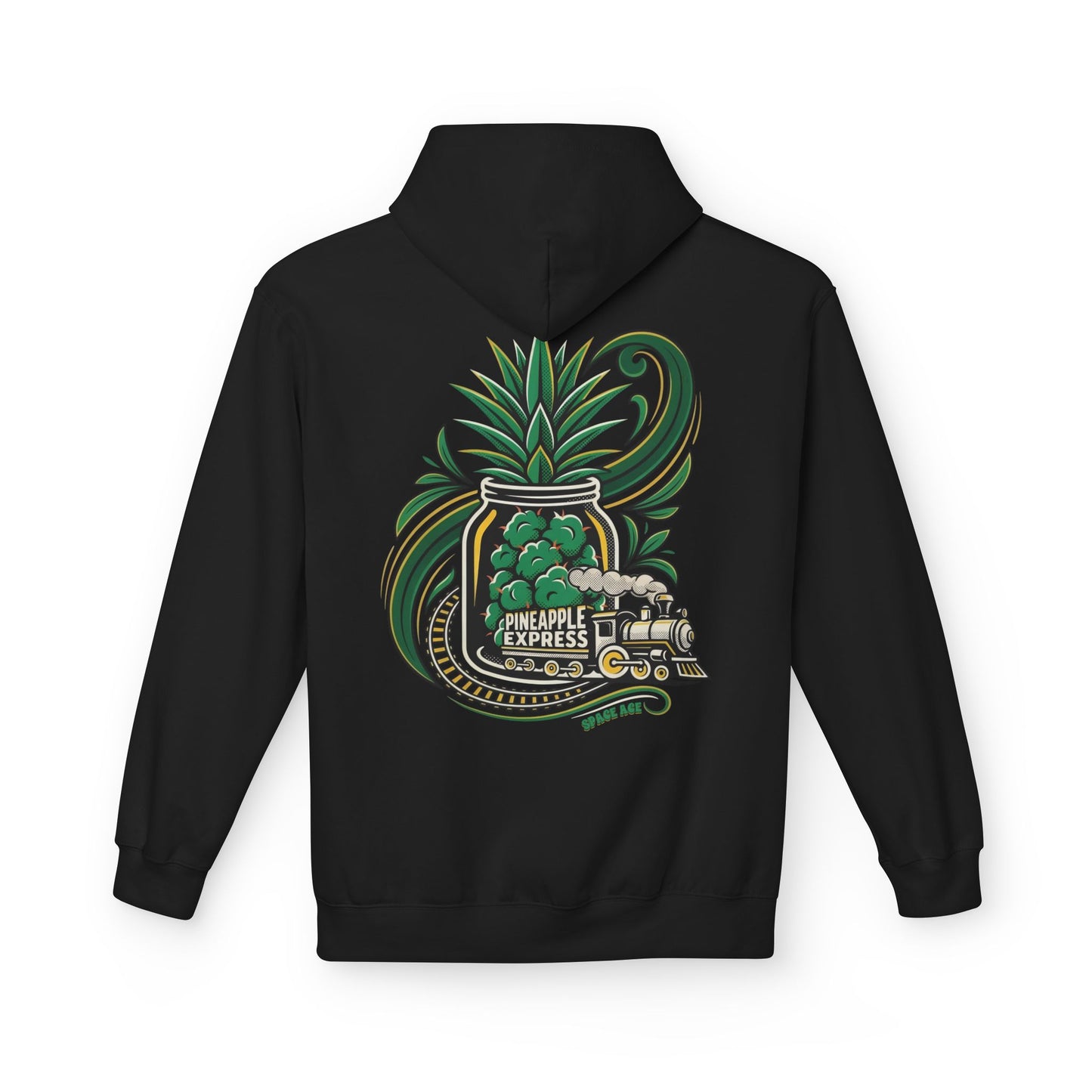Pineapple Express Hoodie — Tropical Train Graphic Pullover