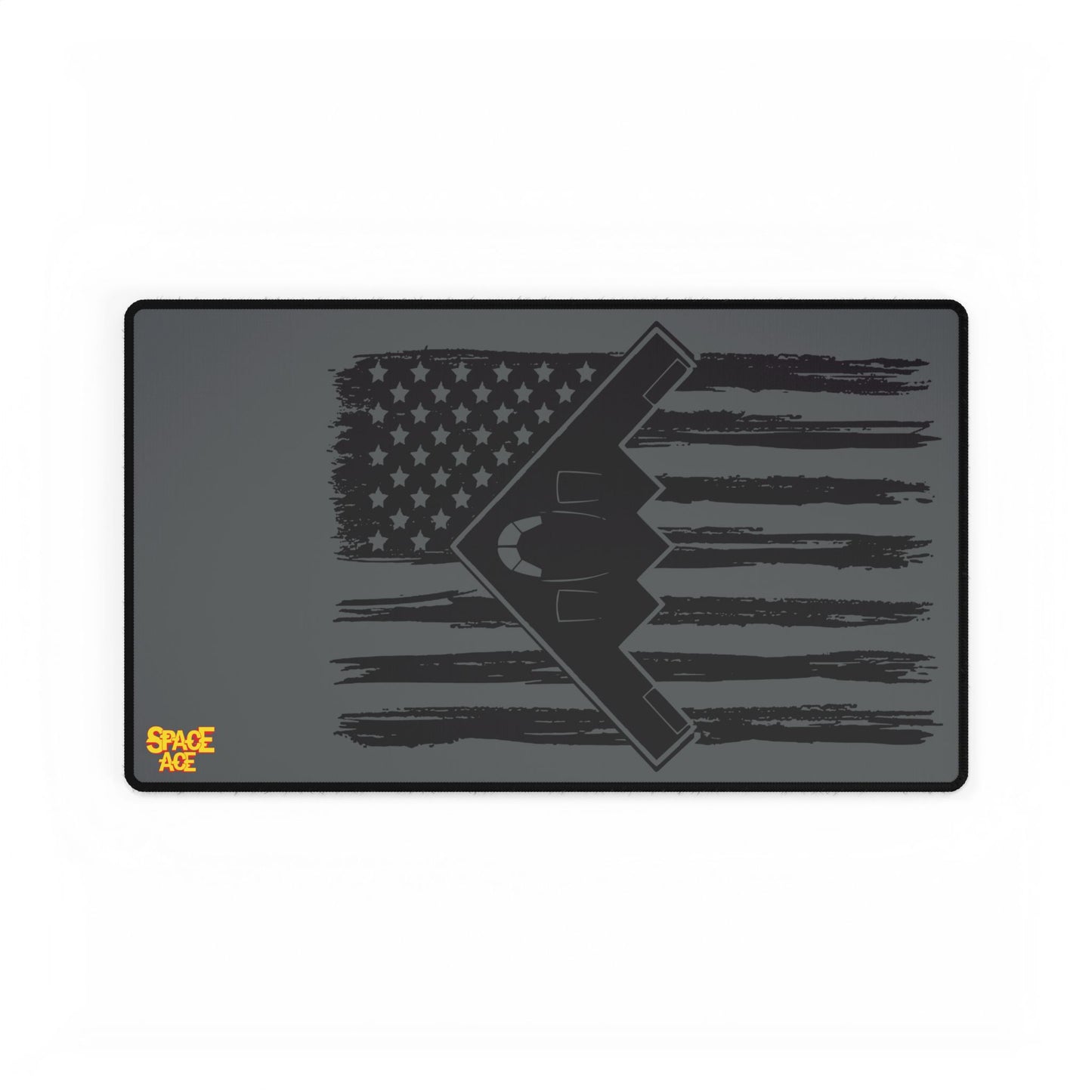 Stealth Bomber American Flag Desk Mat - Military Aviation Mouse Pad