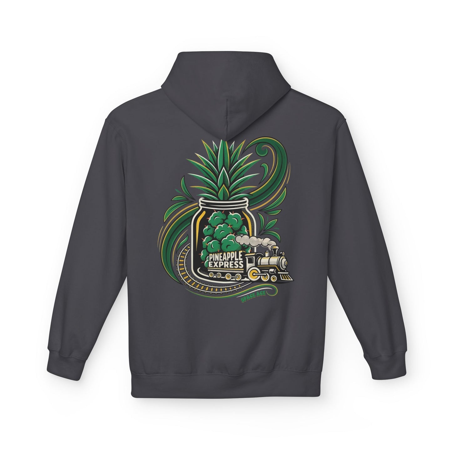 Pineapple Express Hoodie — Tropical Train Graphic Pullover
