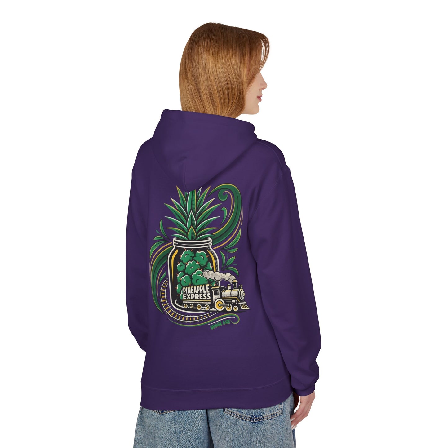 Pineapple Express Hoodie — Tropical Train Graphic Pullover
