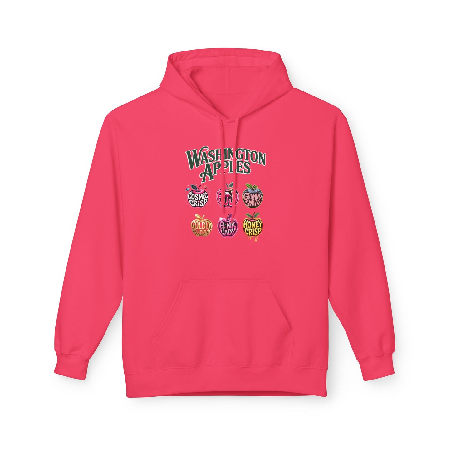 Washington Apples Hoodie — Graphic Apple Variety Sweatshirt (Cosmic Crisp, Fuji, Granny Smith, Pink Lady, Honeycrisp)