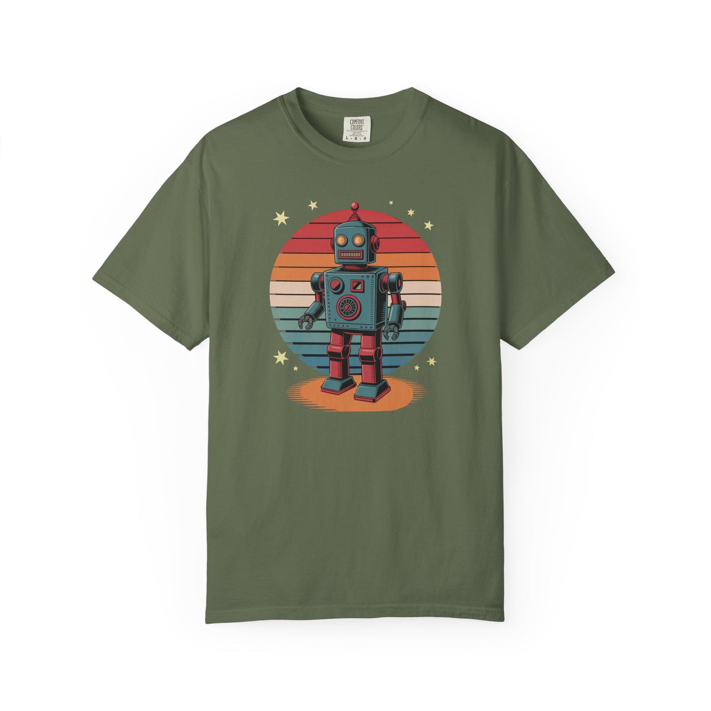 Retro Robot T-Shirt  Vintage Sunset Robot Graphic Tee