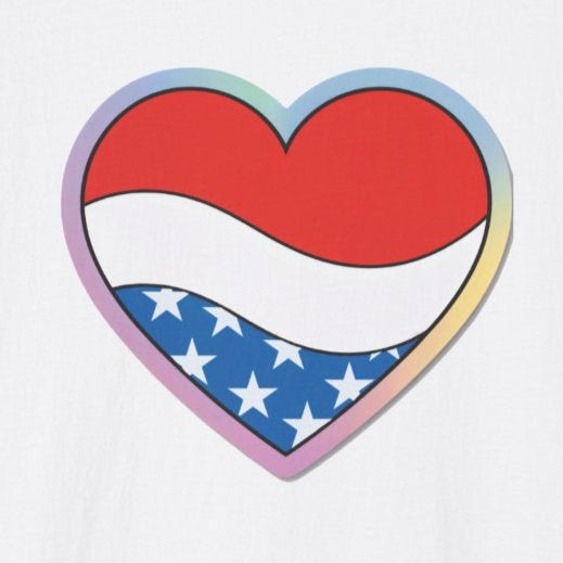 Patriotic Love Heart T-Shirt, Unisex Tee, Fourth of July Apparel, Casual Summer Shirt, Gift for Friends, Trendy Graphic Tee