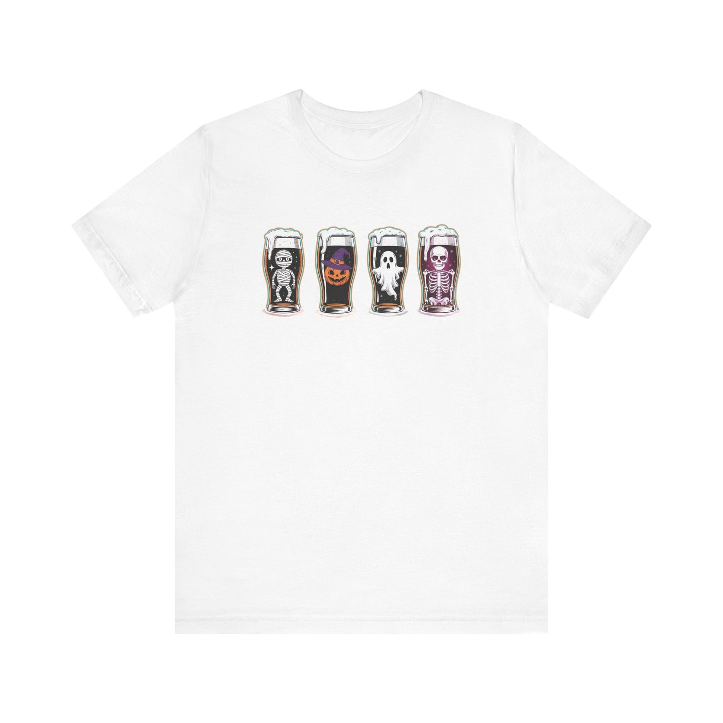 Spooky Beer Sampler Tee, Halloween Shirt, Unisex Halloween Tops, Graphic T-Shirt for Fall, Cute Ghost Shirt