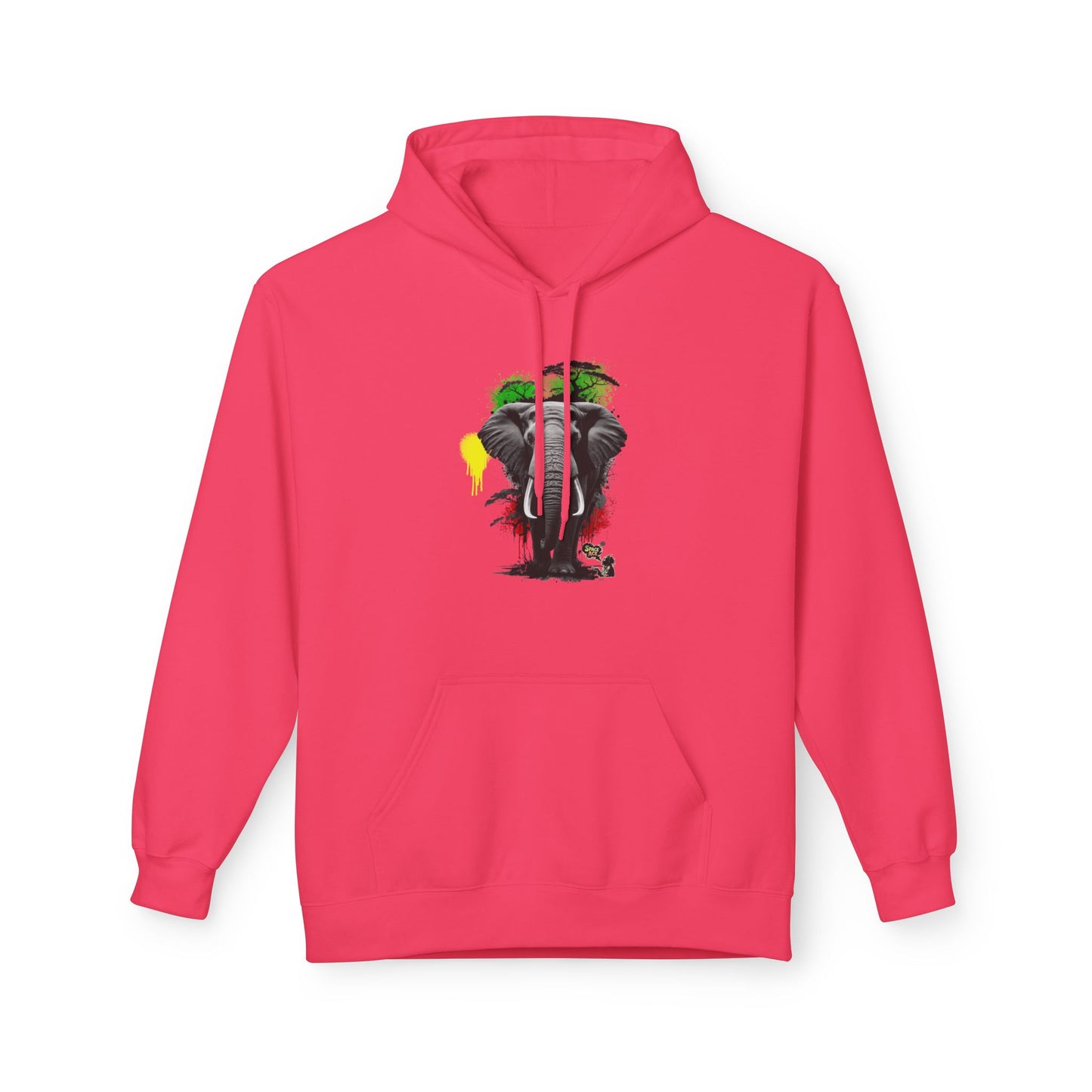 Elephant Paint Splash Hoodie — African Elephant Art Pullover