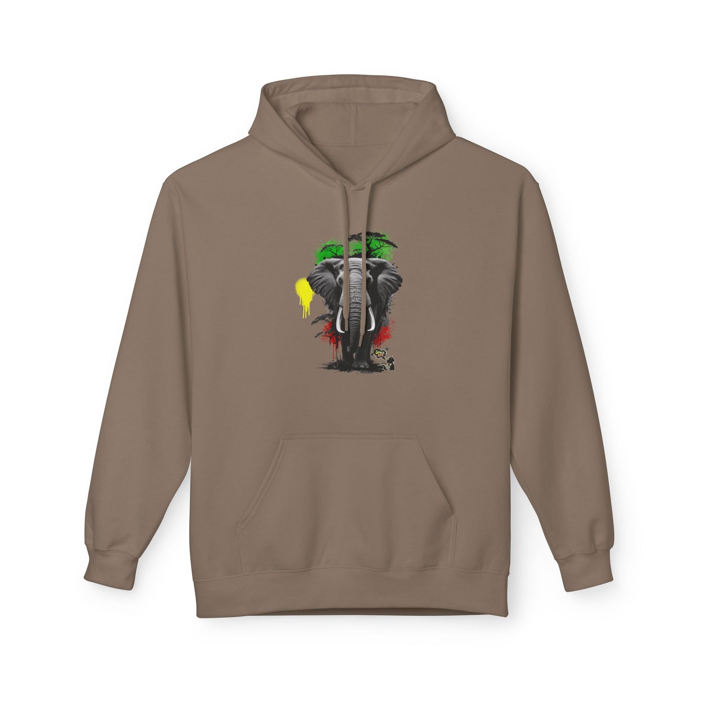 Elephant Paint Splash Hoodie — African Elephant Art Pullover