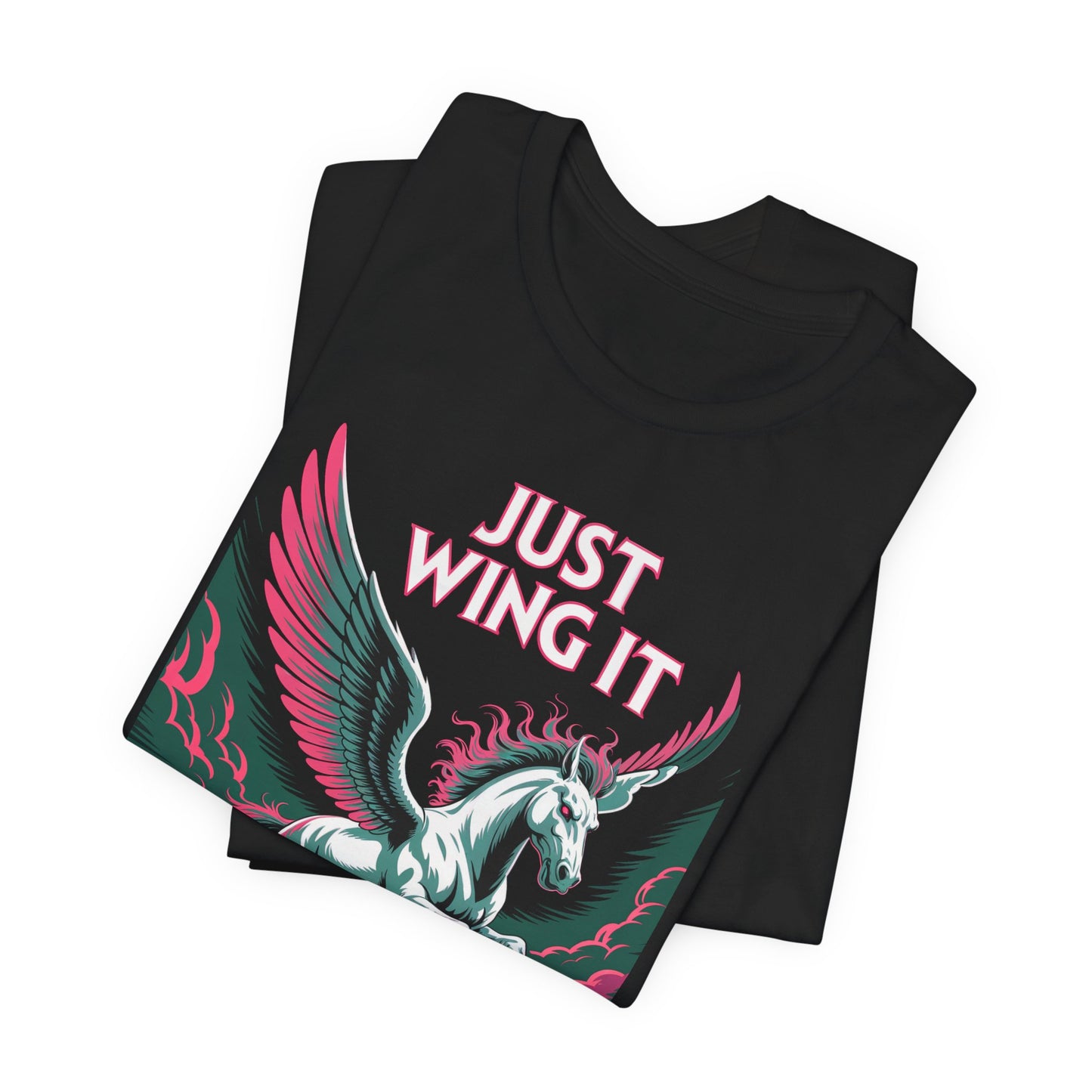 Just Wing It Pink Pegasus Shirt Lightning Clash of the Titans Mythical Horse