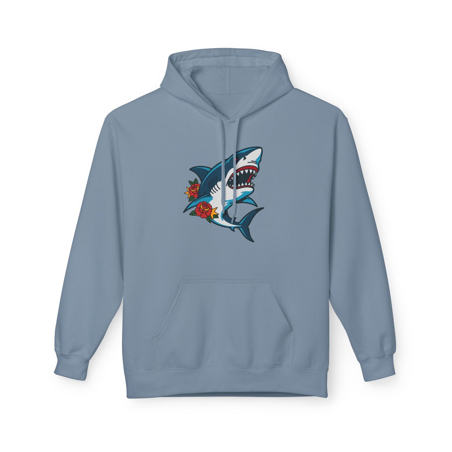 Shark Tattoo Hoodie — Vintage Floral Great White Sweatshirt