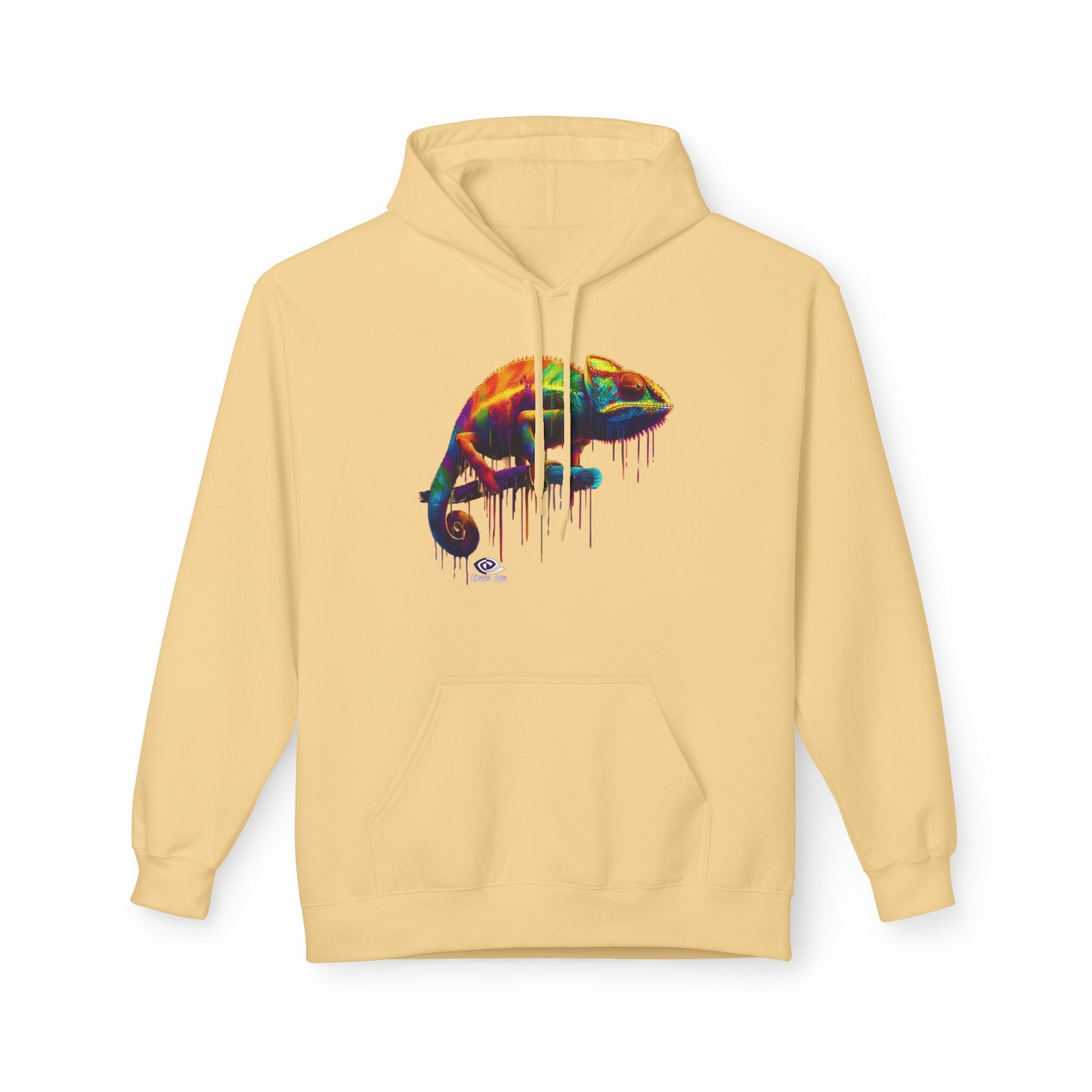 Benchmark Chameleon Hoodie — Colorful Reptile Art