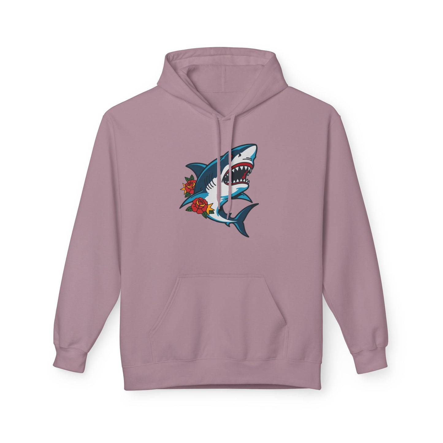 Shark Tattoo Hoodie — Vintage Floral Great White Sweatshirt