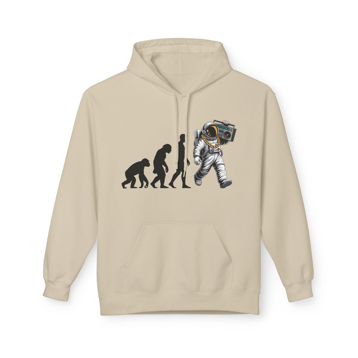 Astronaut Evolution Hoodie – Retro Space Explorer Graphic Hoodie