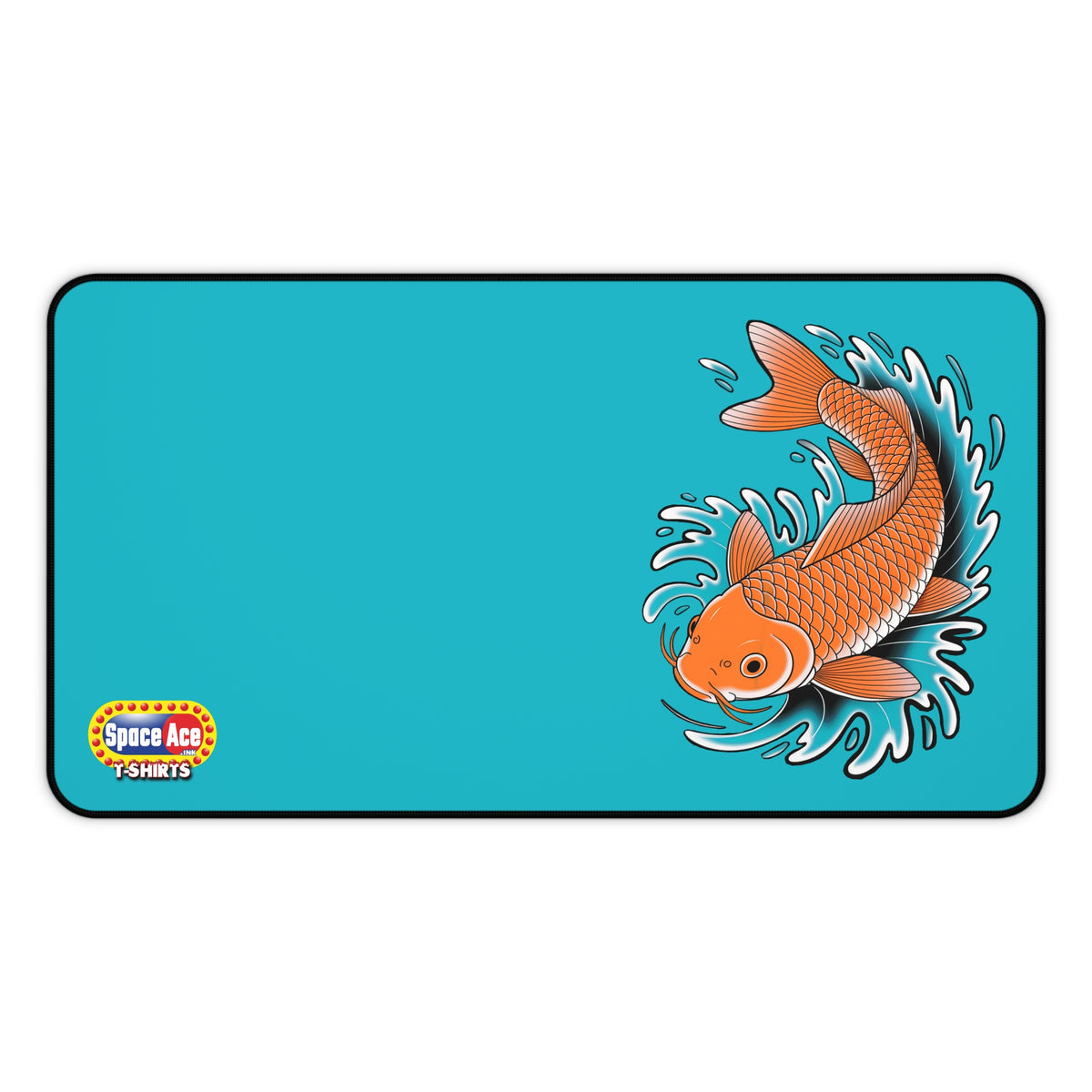 Koi Fish Splash Desk Mat - Blue Mousepad Desk Pad