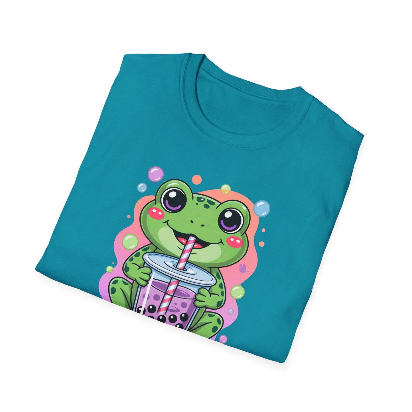 Frog Bubble Tea T-Shirt Cute Kawaii Frog Drinking Boba Tee