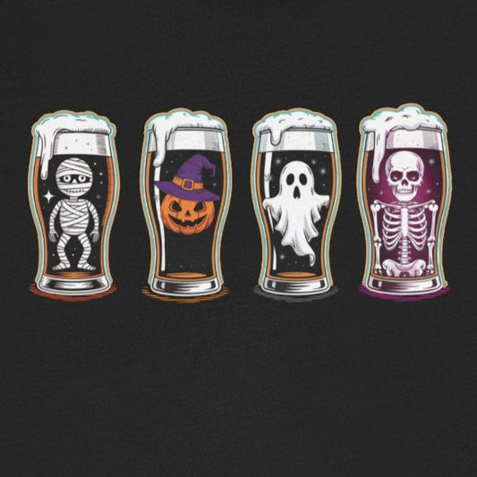 Spooky Beer Sampler Tee, Halloween Shirt, Unisex Halloween Tops, Graphic T-Shirt for Fall, Cute Ghost Shirt