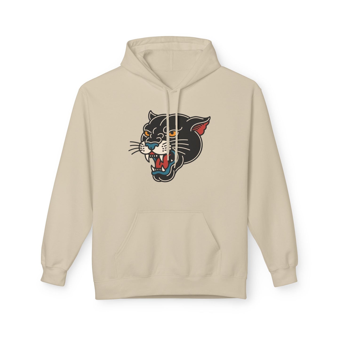 Panther Tattoo Hoodie – Retro Black Cat Graphic Sweatshirt