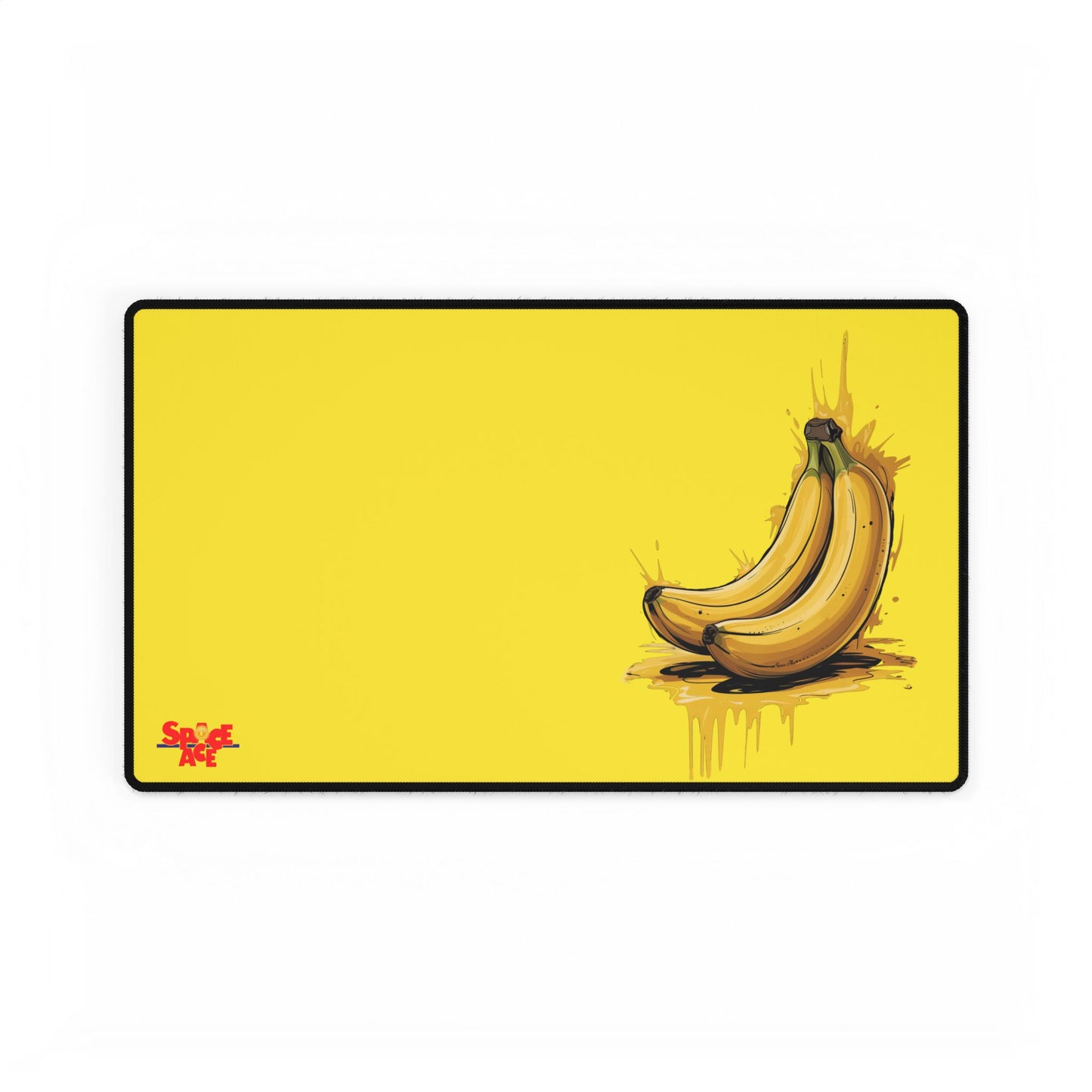 Banana Illustration Desk Mat - Yellow Fruit Playful Workspace Pad