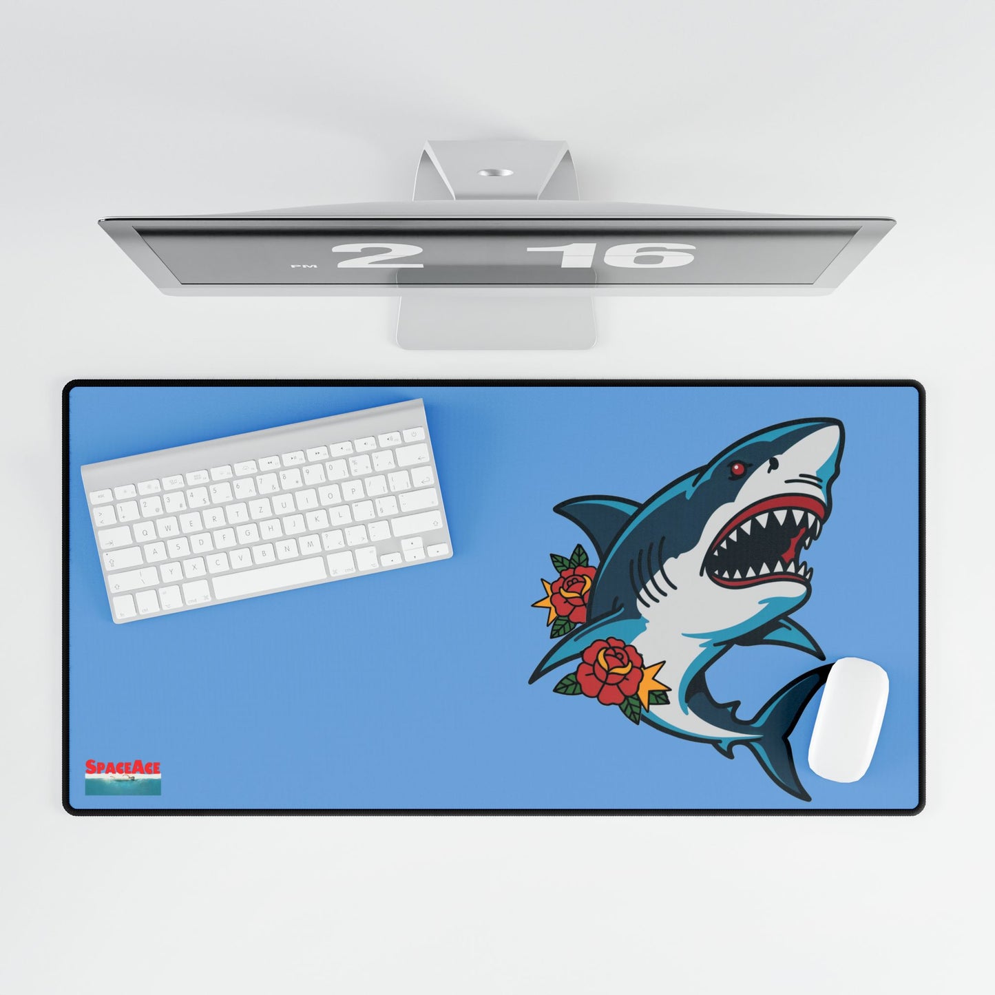 Shark & Roses Desk Mat Gaming Mouse Pad