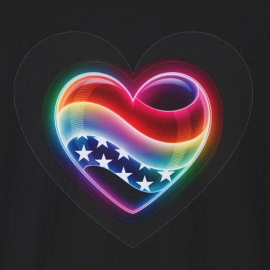 American Flag Heart Tee - Softstyle T-Shirt