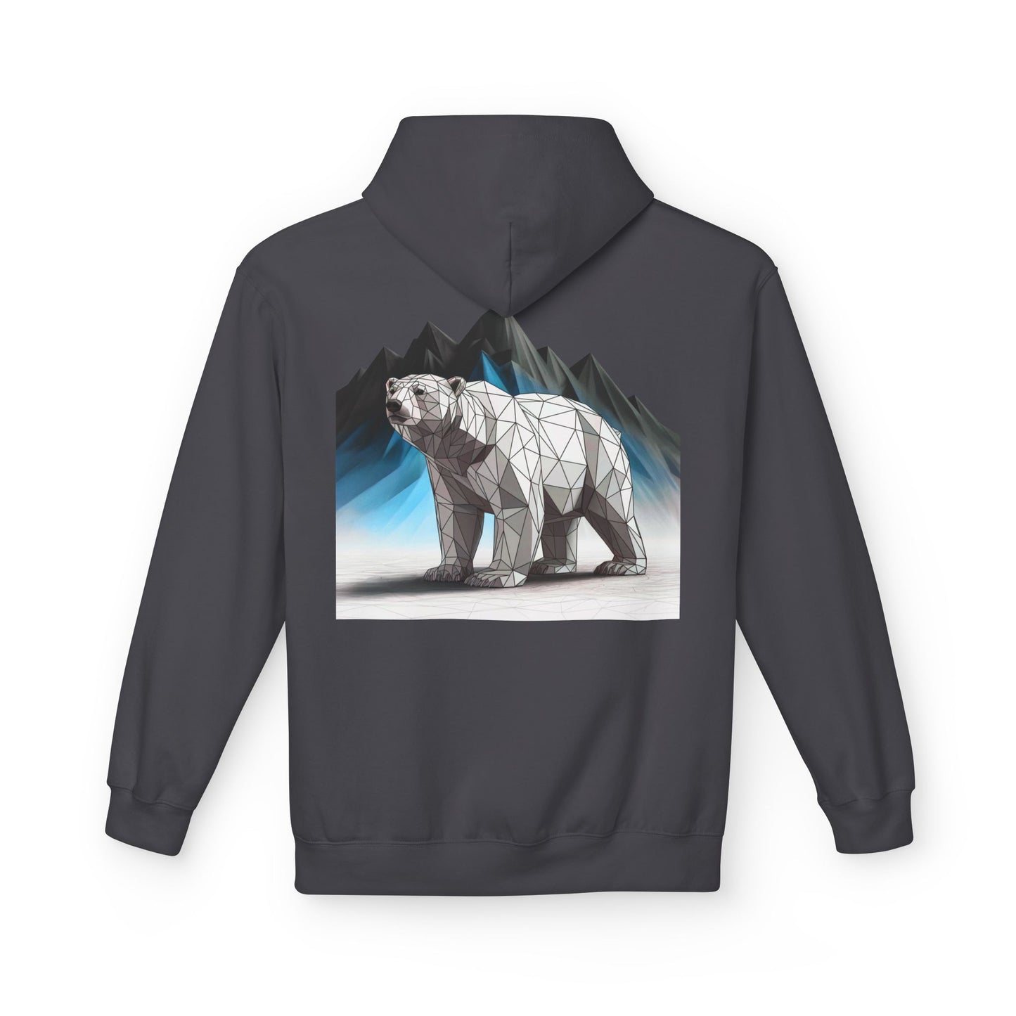 Geometric Polar Bear Hoodie — Mountain Arctic Graphic Sweatshirt