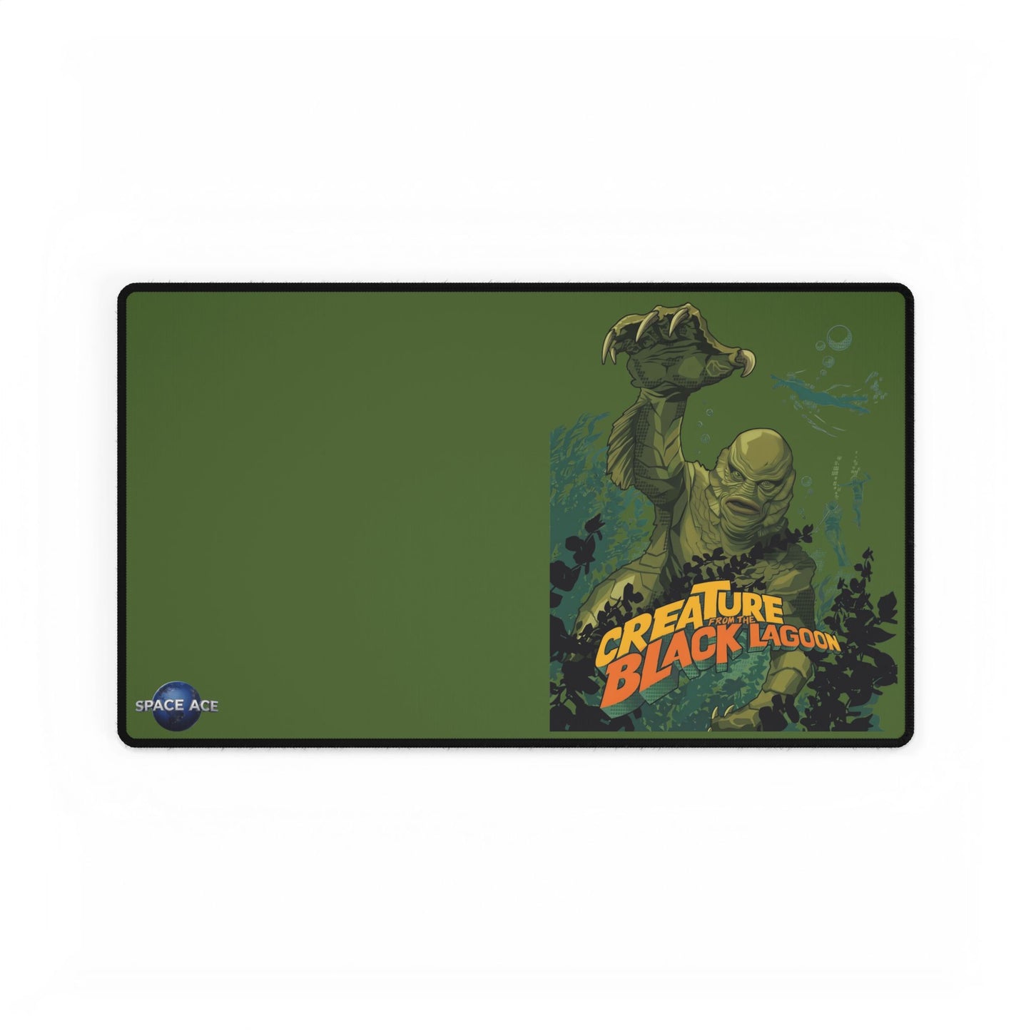 Creature Feature Gaming Desk Mat — Vintage Swamp Monster Mousepad