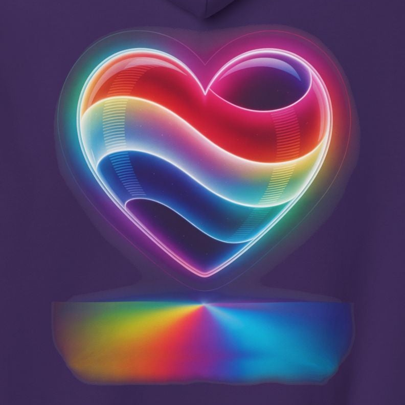 Heart Flag Hoodie — Patriotic & Rainbow Heart Pullover