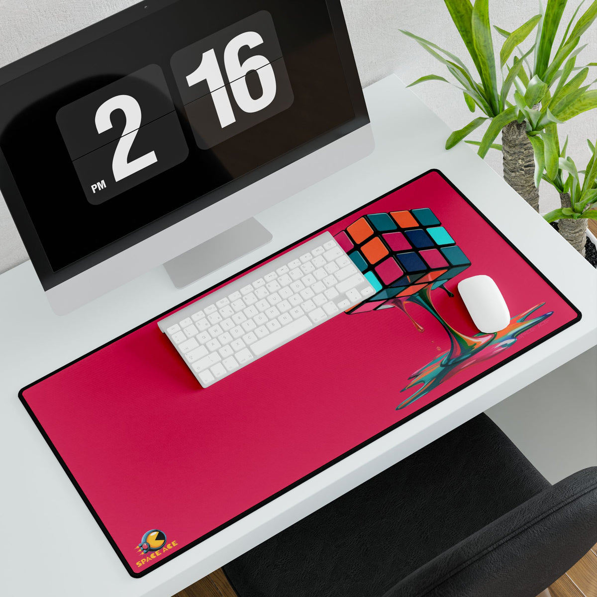 Melting Rubik Cube Desk Mat - Orange Gaming Desk Pad