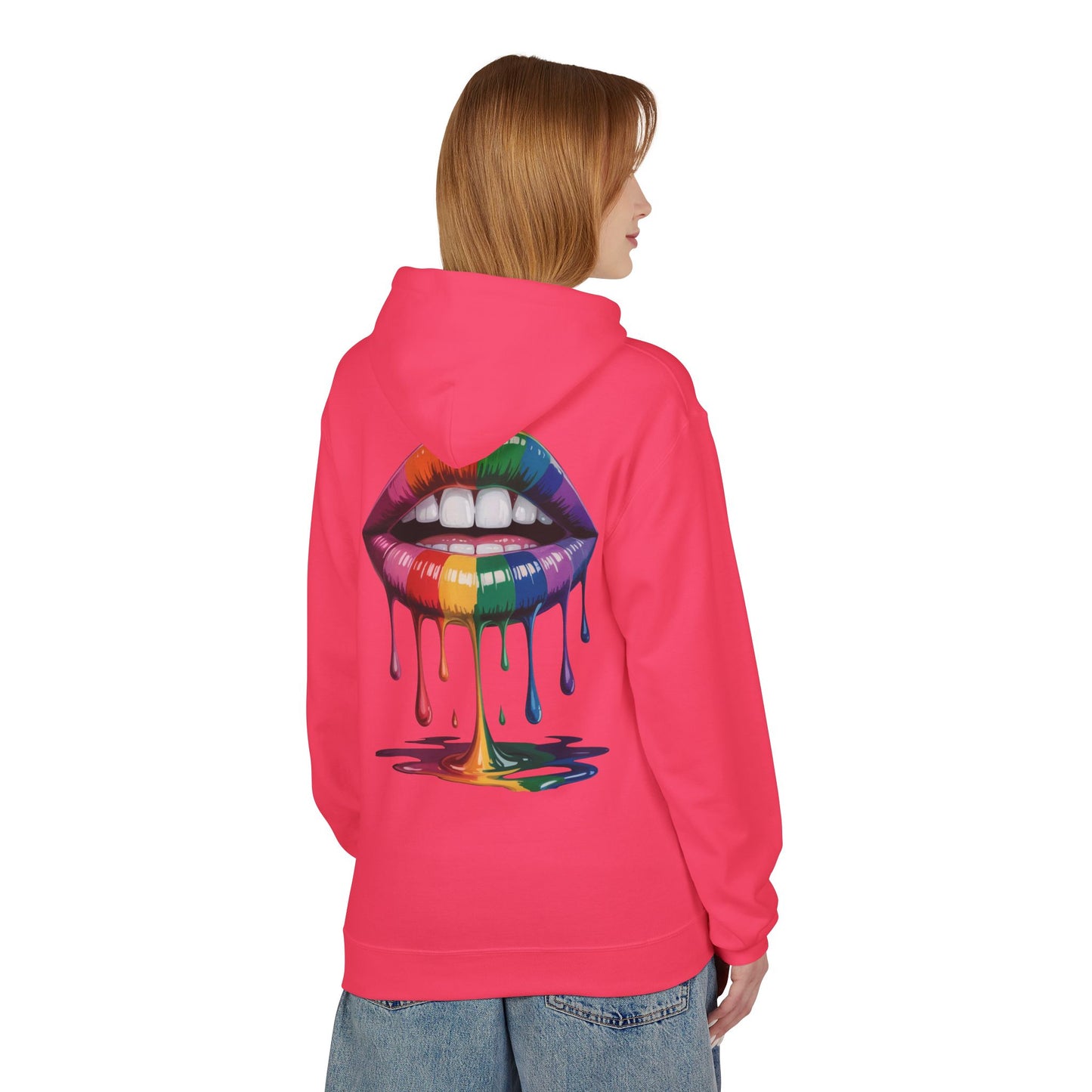 Rainbow Lips Hoodie — Colorful Graphic Pullover
