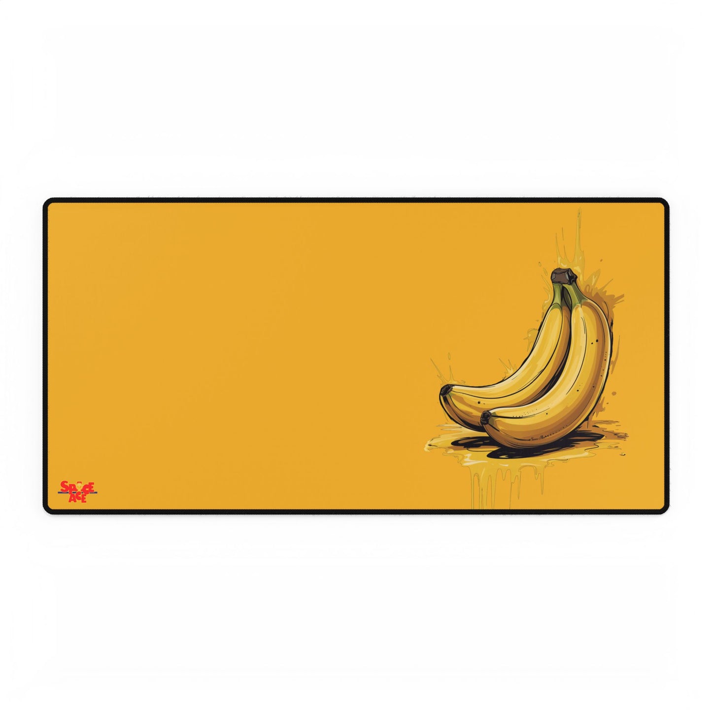 Banana Illustration Desk Mat - Yellow Fruit Playful Workspace Pad