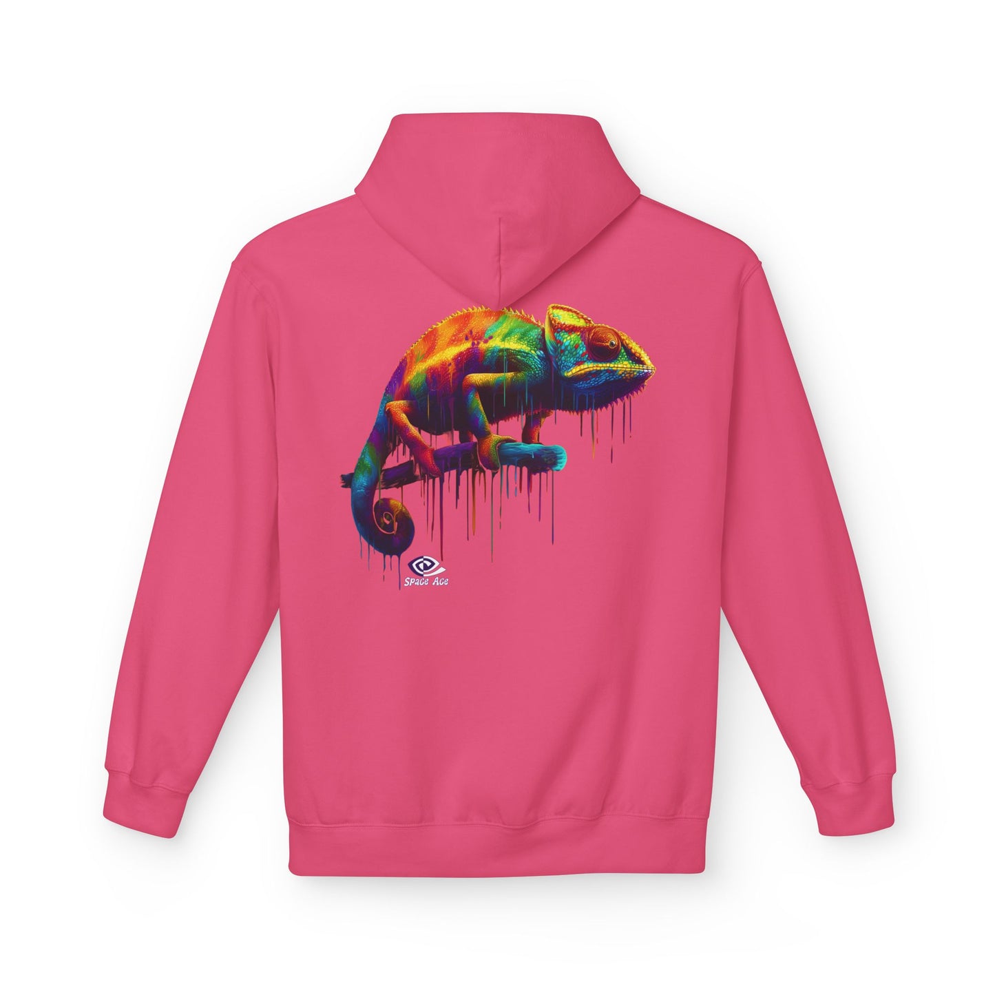 Benchmark Chameleon Hoodie — Colorful Reptile Art