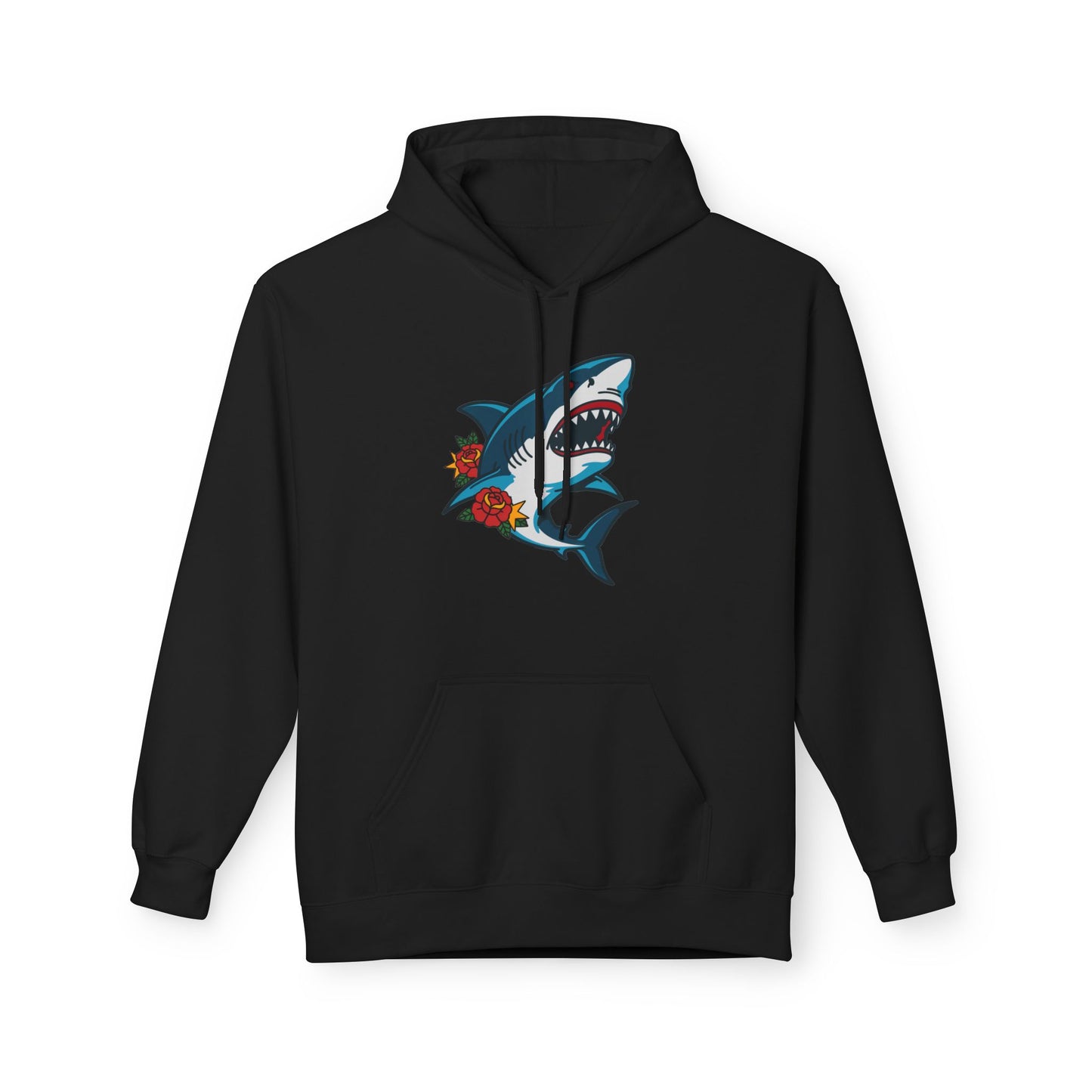 Shark Tattoo Hoodie — Vintage Floral Great White Sweatshirt