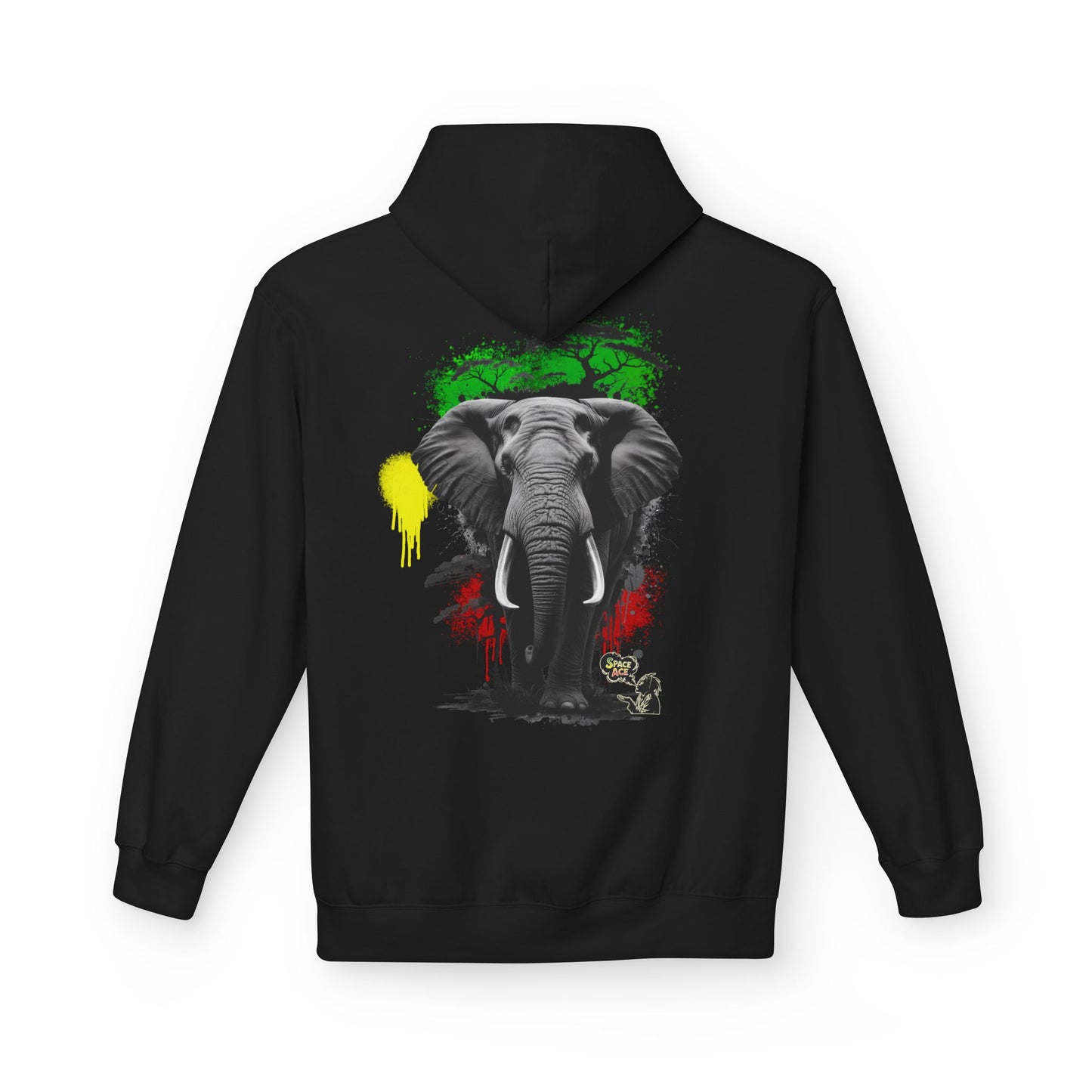 Elephant Paint Splash Hoodie — African Elephant Art Pullover