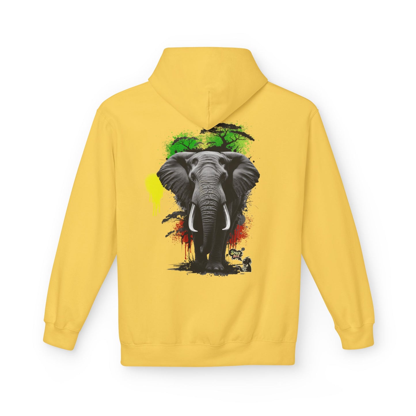 Elephant Paint Splash Hoodie — African Elephant Art Pullover