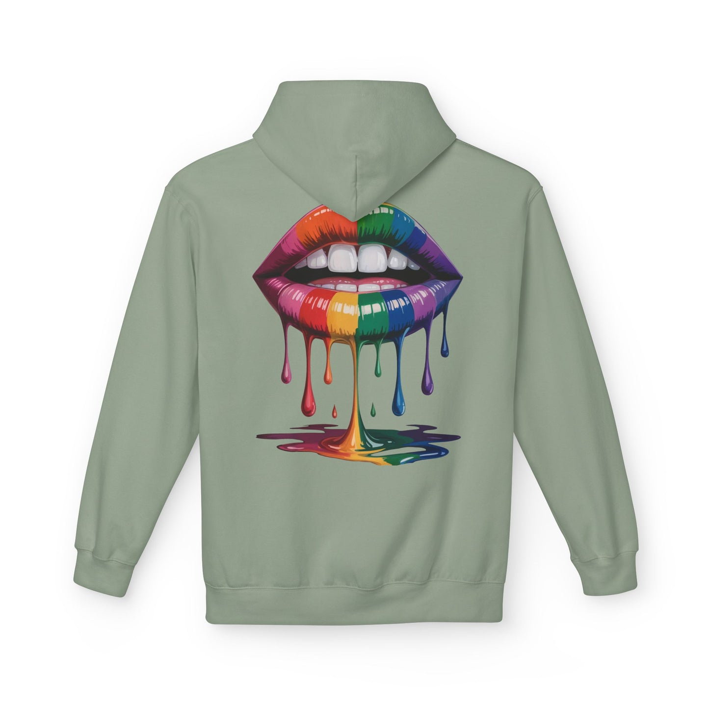 Rainbow Lips Hoodie — Colorful Graphic Pullover