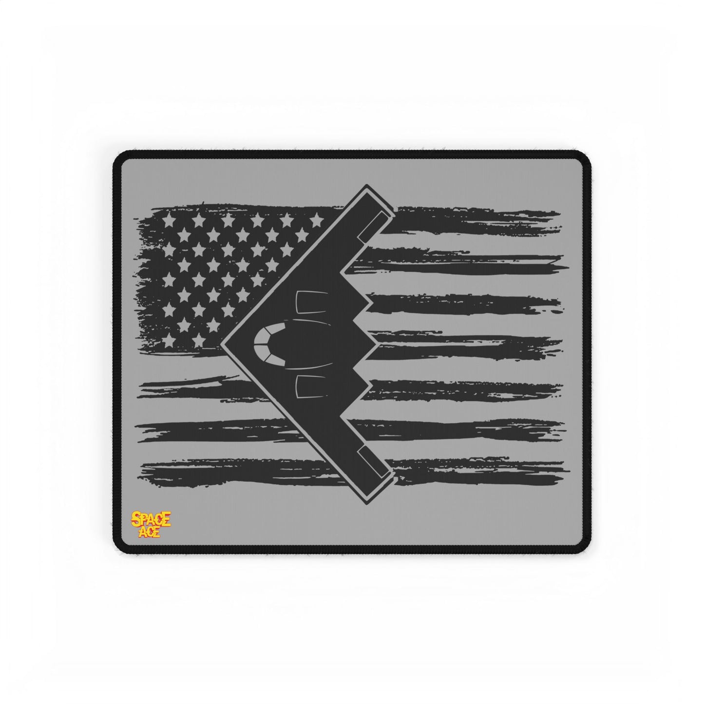 Stealth Bomber American Flag Desk Mat - Military Aviation Mouse Pad