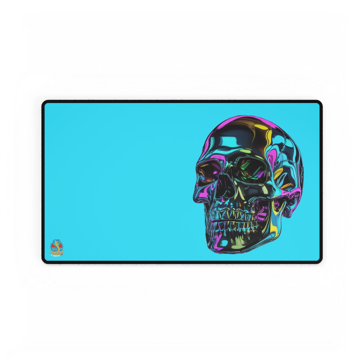 Neon Iridescent Skull Desk Mat Gaming Mouse Pad