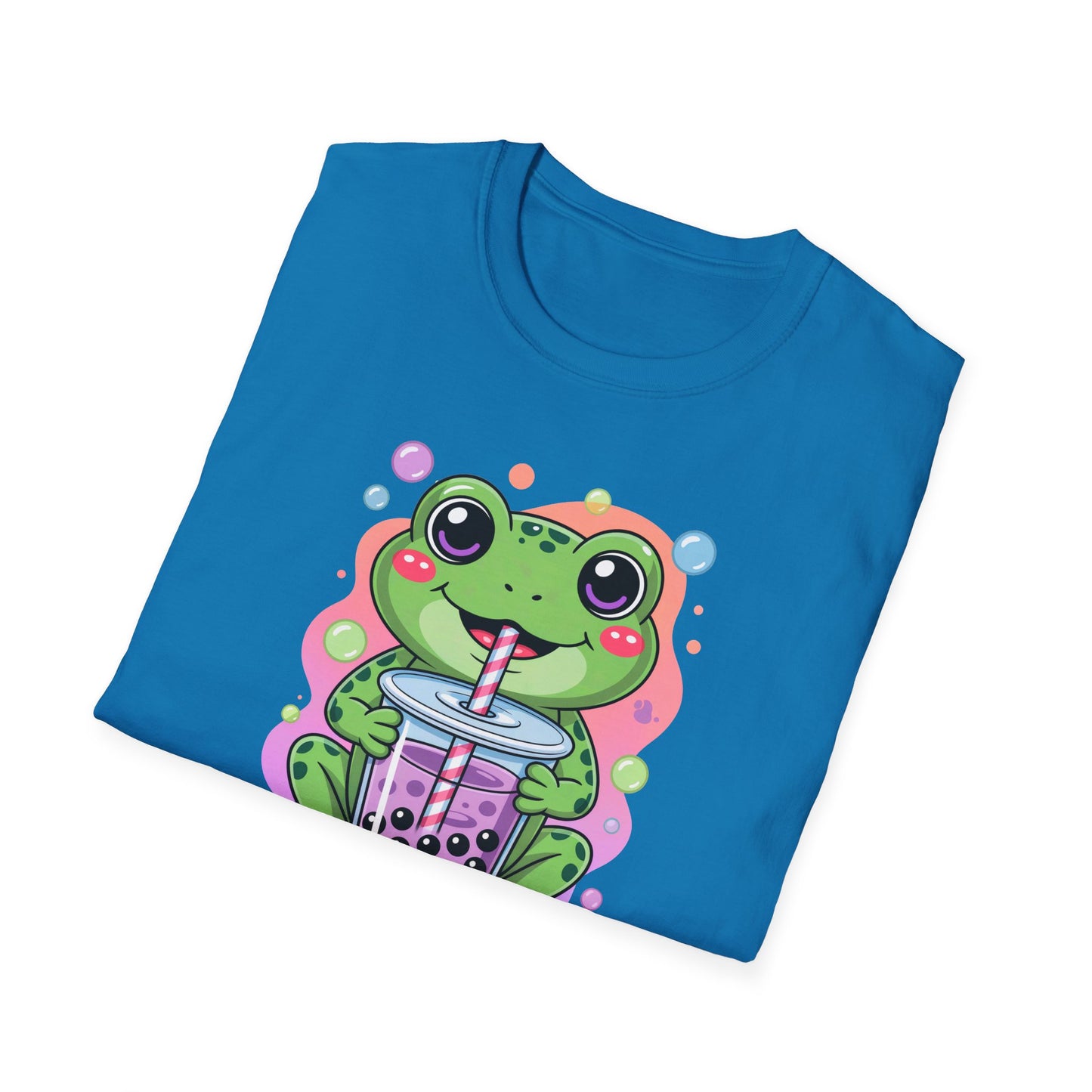 Frog Bubble Tea T-Shirt Cute Kawaii Frog Drinking Boba Tee