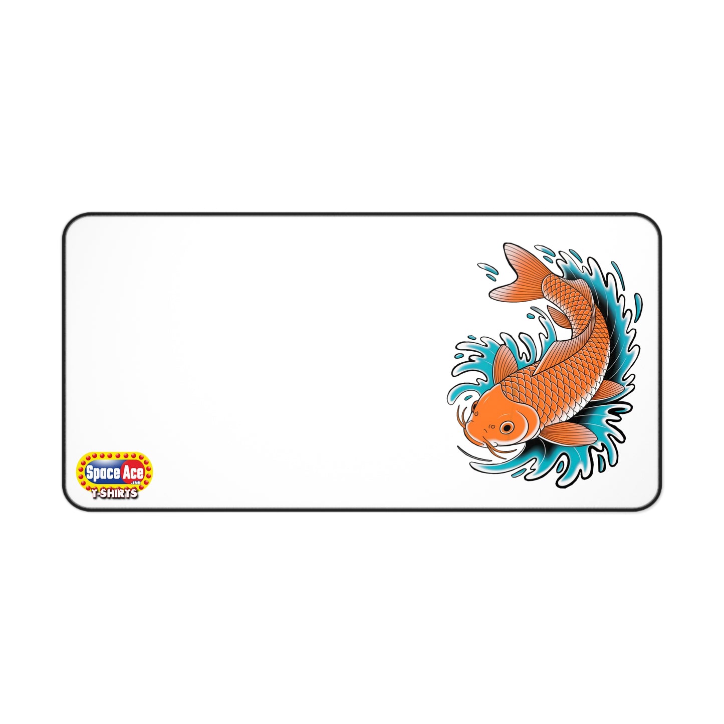 Koi Fish Splash Desk Mat - Blue Mousepad Desk Pad
