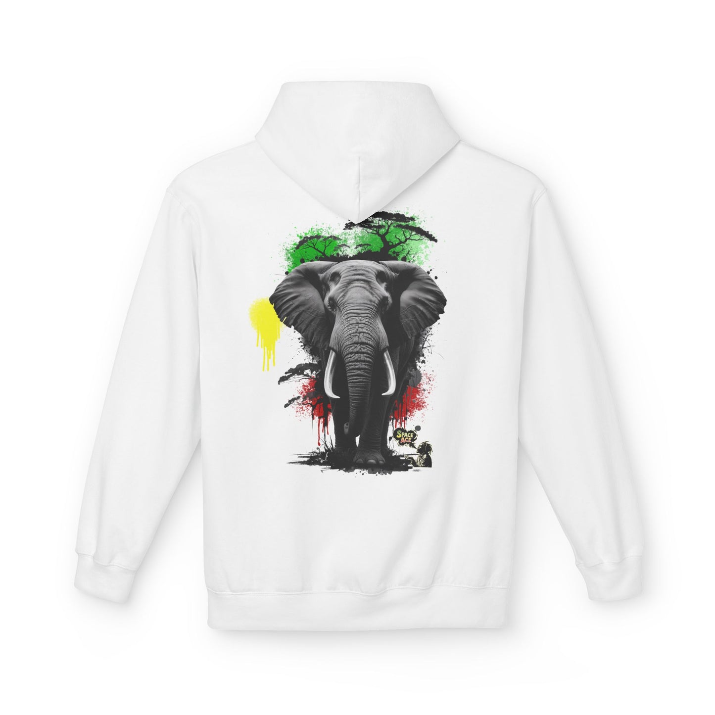 Elephant Paint Splash Hoodie — African Elephant Art Pullover