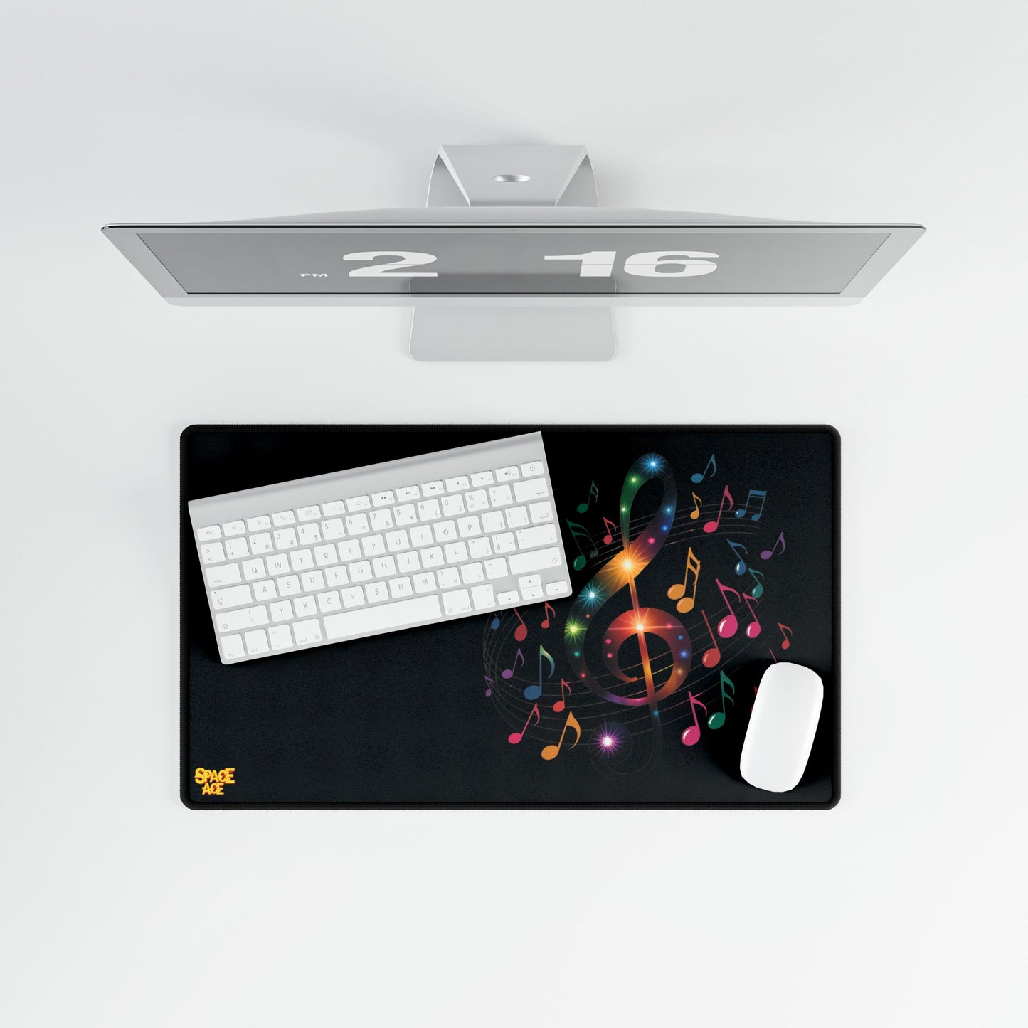 Music Notes Desk Mat Colorful Treble Clef Gaming Mouse Pad