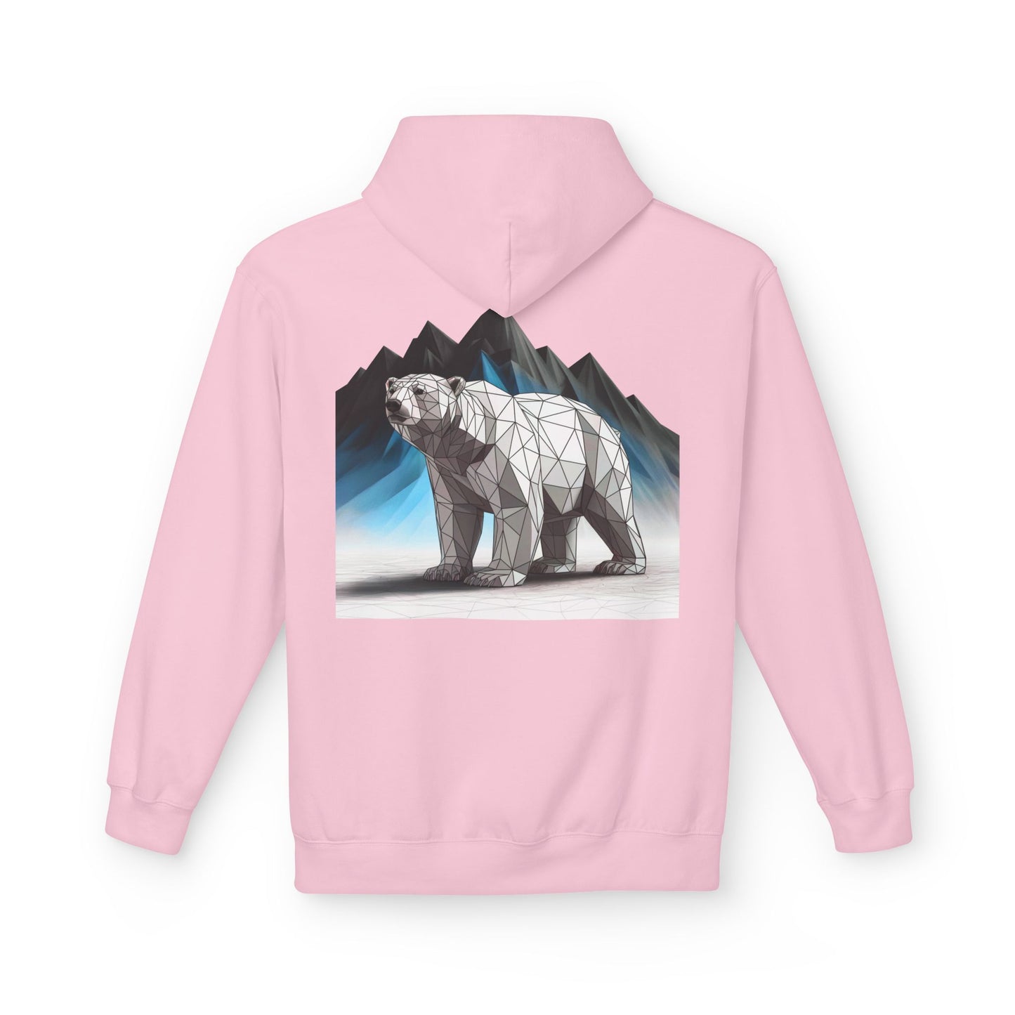 Geometric Polar Bear Hoodie — Mountain Arctic Graphic Sweatshirt