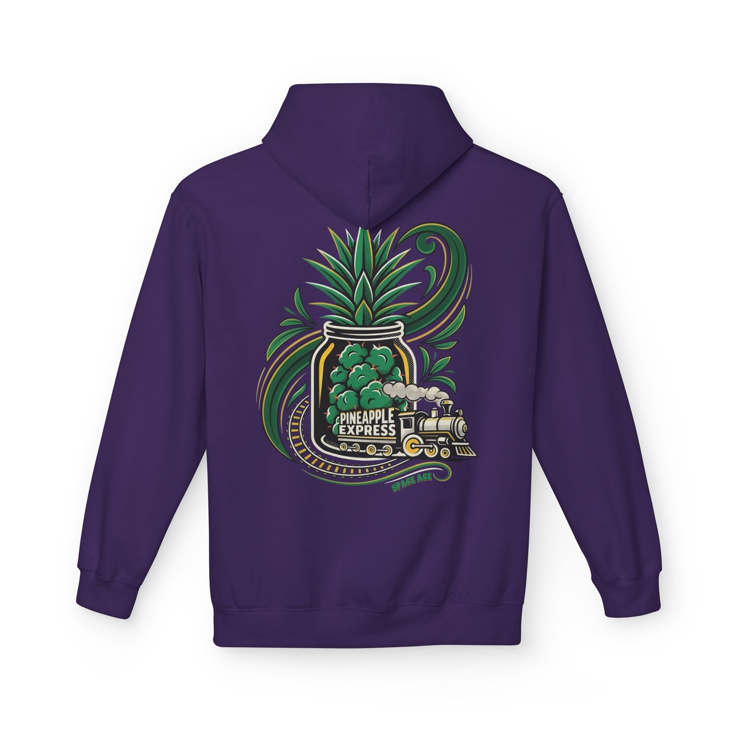 Pineapple Express Hoodie — Tropical Train Graphic Pullover