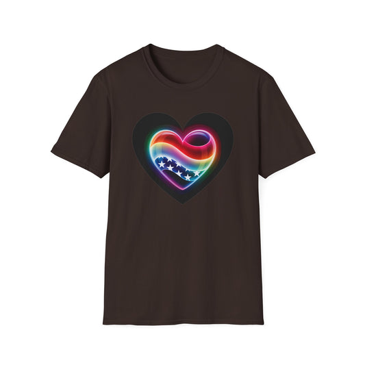 American Flag Heart Tee - Softstyle T-Shirt