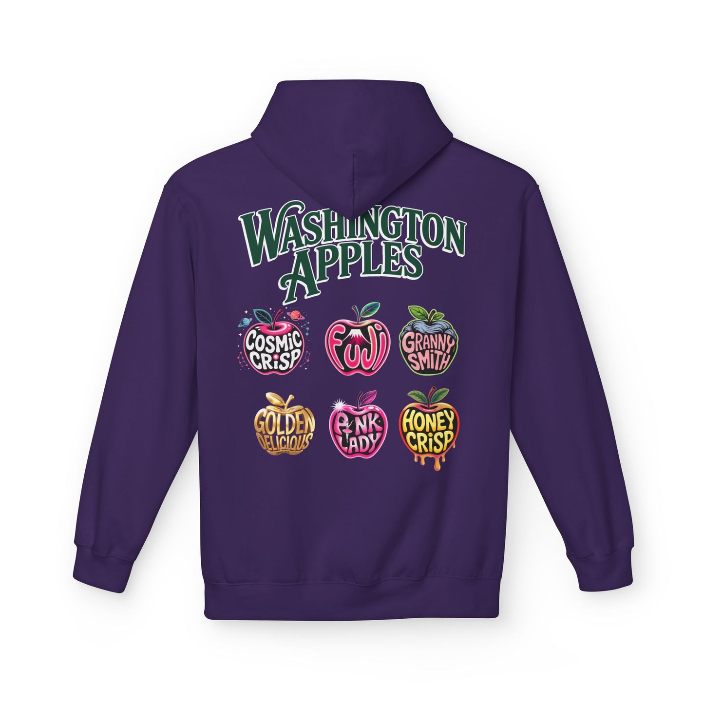 Washington Apples Hoodie — Graphic Apple Variety Sweatshirt (Cosmic Crisp, Fuji, Granny Smith, Pink Lady, Honeycrisp)