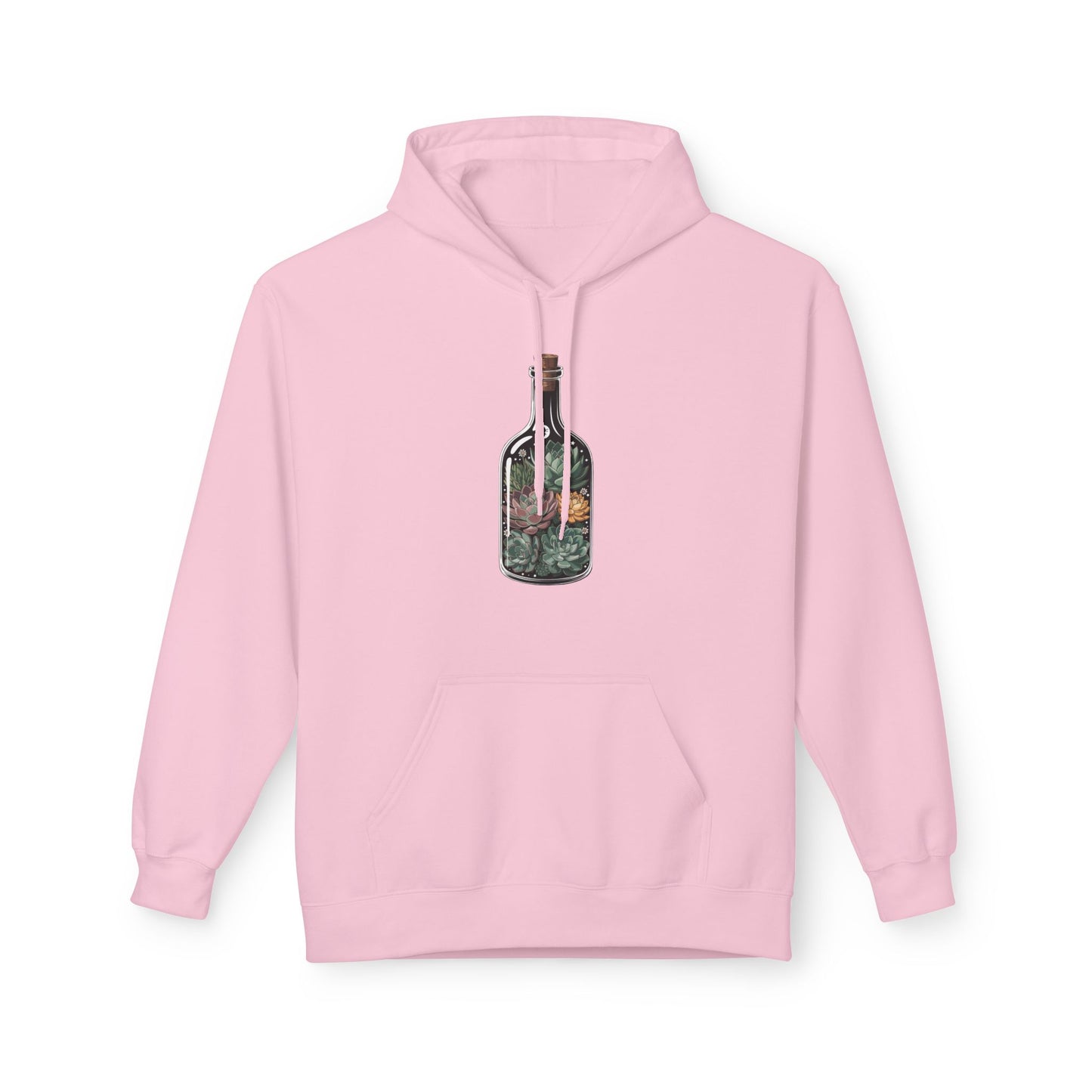 Succulent Bottle Hoodie, Cozy Gift for Outdoorsy Friends, Travel, Adventure, Casual Wear, Eco-Friendly Style