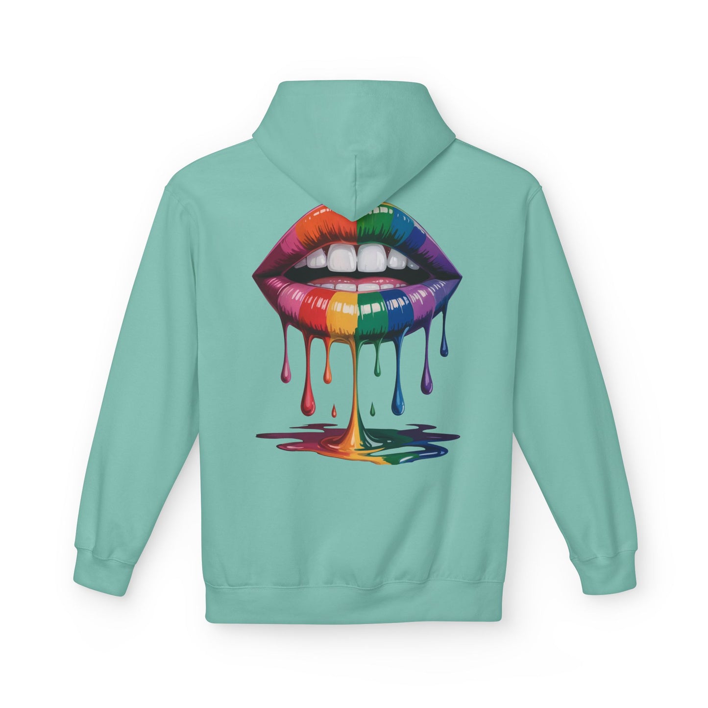 Rainbow Lips Hoodie — Colorful Graphic Pullover
