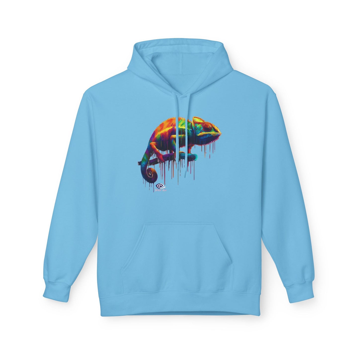 Benchmark Chameleon Hoodie — Colorful Reptile Art