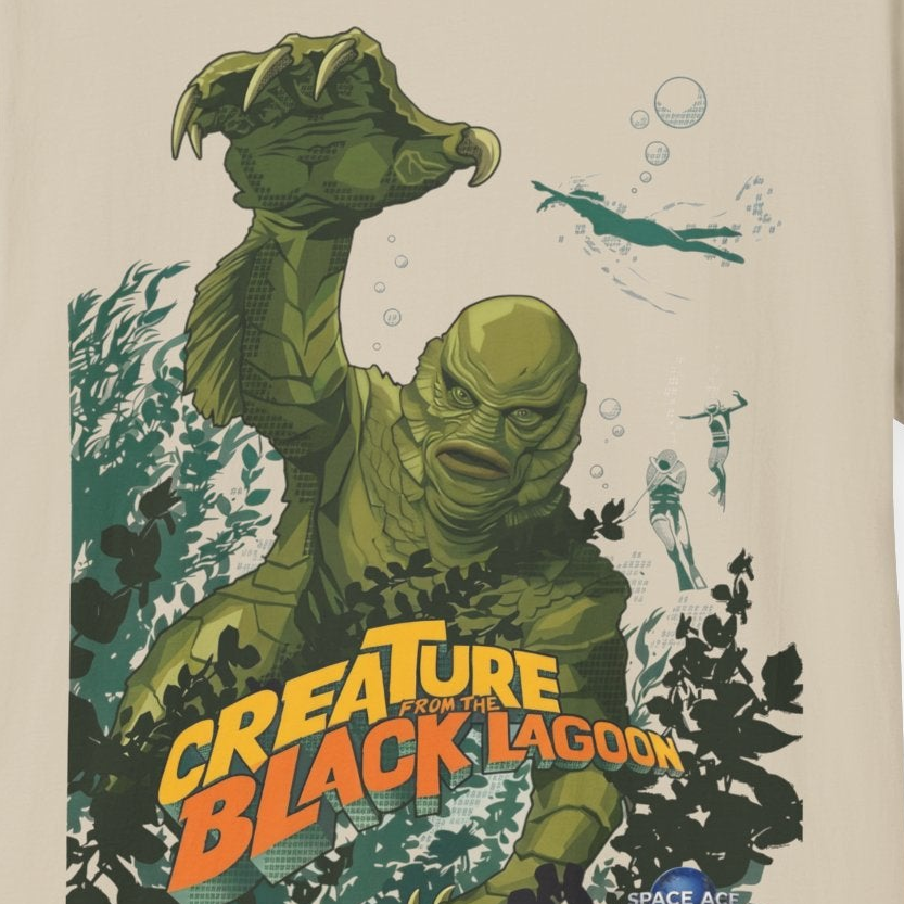 Creature Feature T‑Shirt — Vintage Swamp Monster Movie Graphic Tee