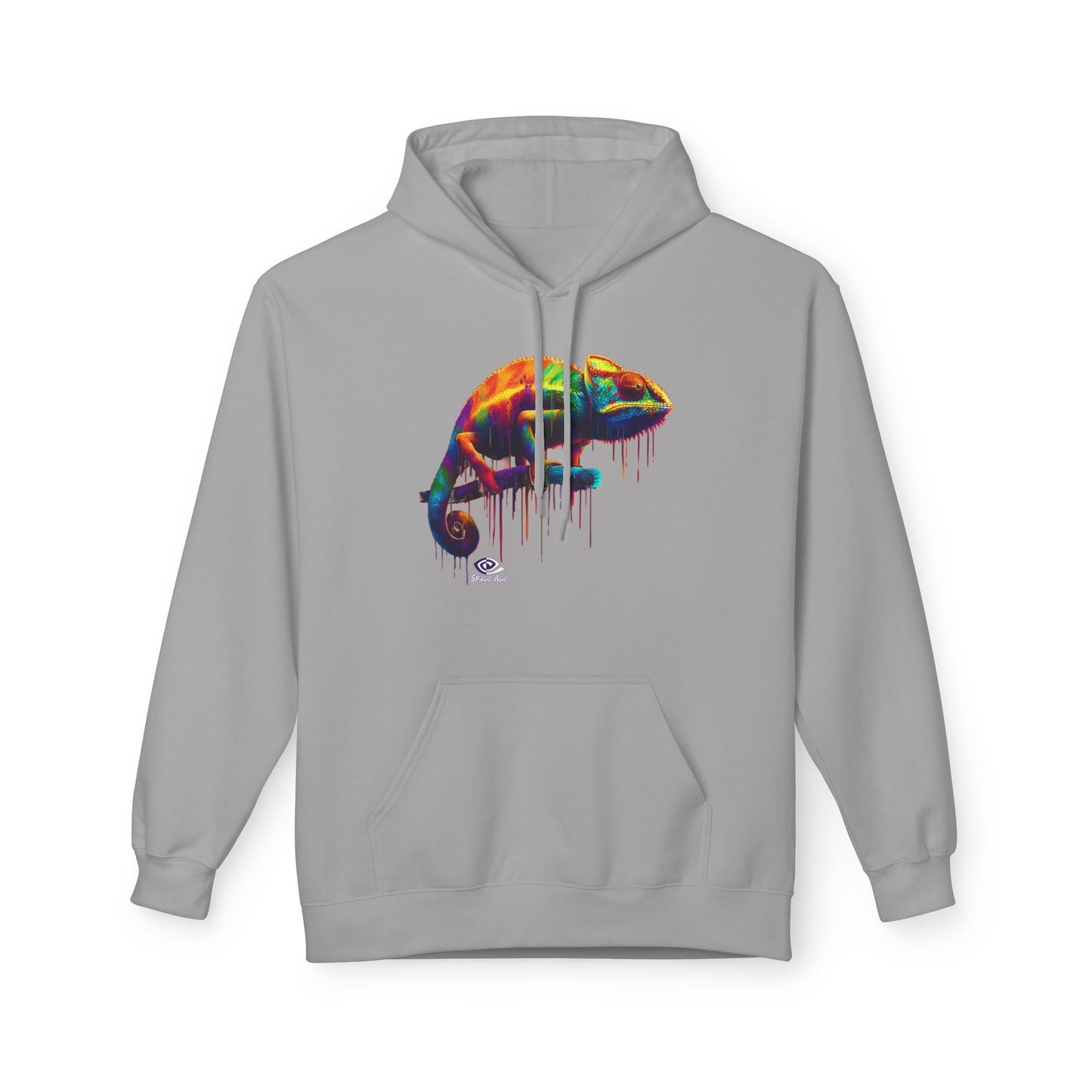 Benchmark Chameleon Hoodie — Colorful Reptile Art