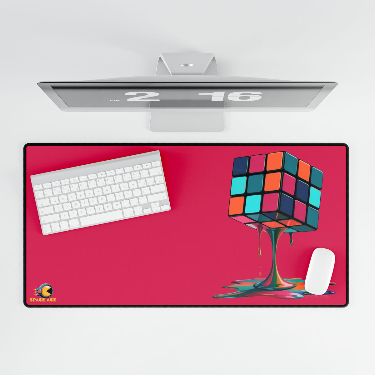 Melting Rubik Cube Desk Mat - Orange Gaming Desk Pad