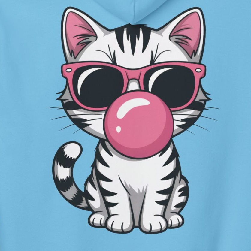 Bubblegum Kitty Hoodie — Cool Cat Sweatshirt